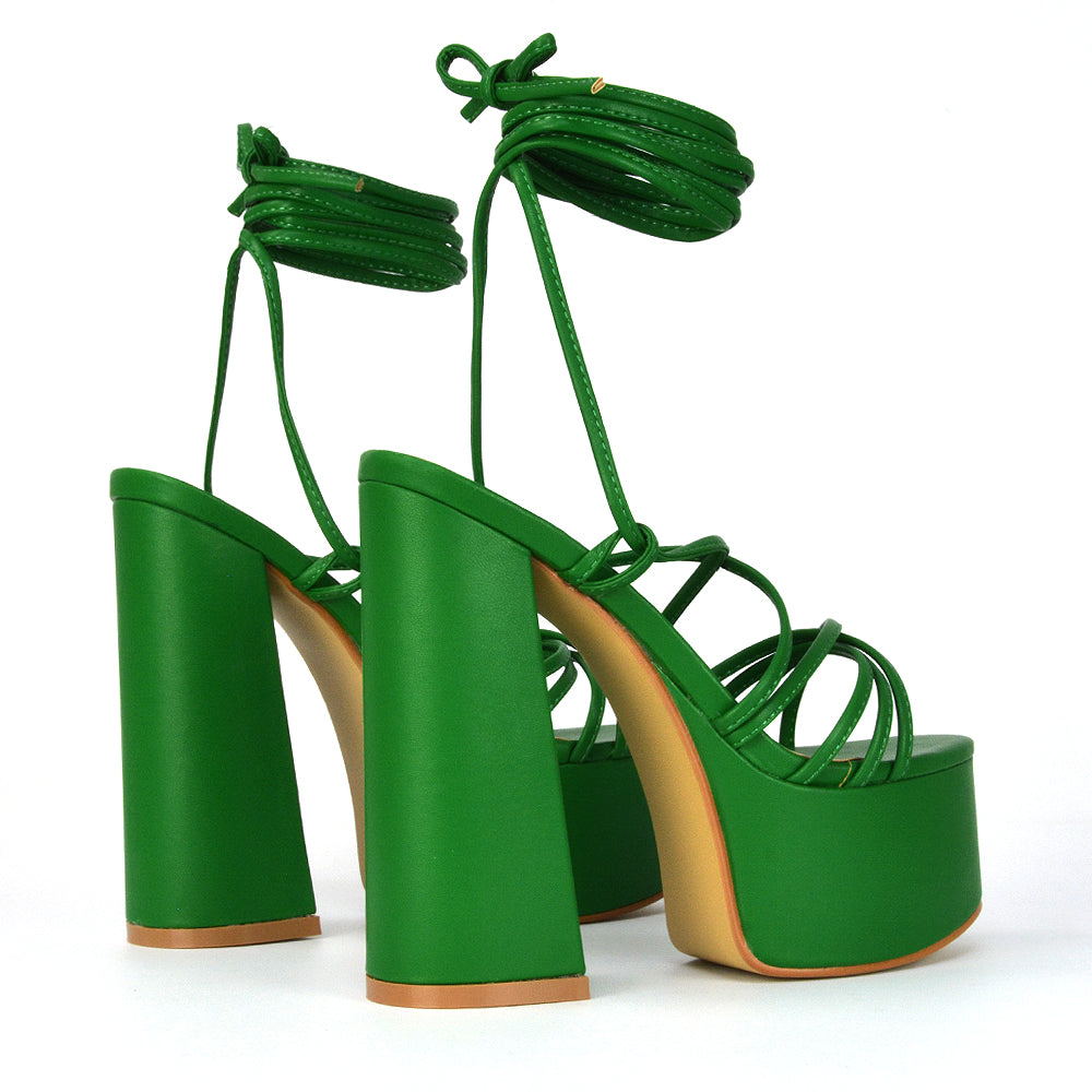  | XY London | White Lace Up Heels,White Strappy Heels,White Platform Heels, White Heels, White Block Heels