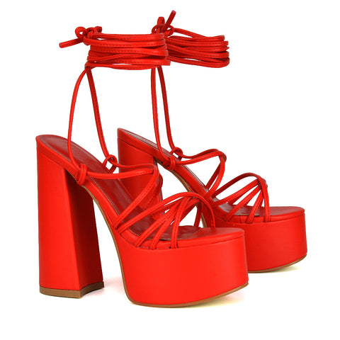 | XY London | Red Heels, Red High Heels, Red Block Heels,Red Platform Heels