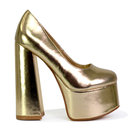  | XY London | gold heels,gold high heels,gold block heels,gold platform heels