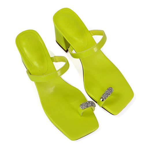  | XY London | green heels,green high heels,green mules,green mule heels,green block heels