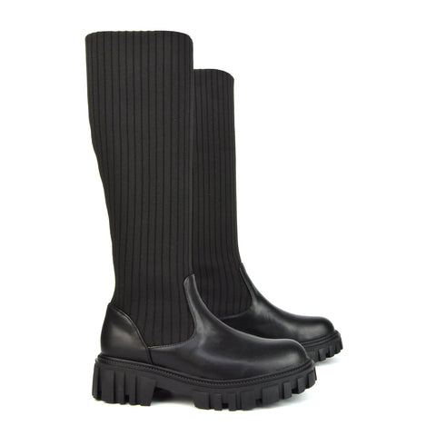 Black Synthetic Leather UK 8 | EU 41 | US 10 | XY London