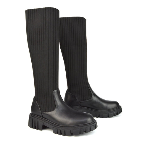 Black Synthetic Leather UK 6 | EU 39 | US 8 | XY London