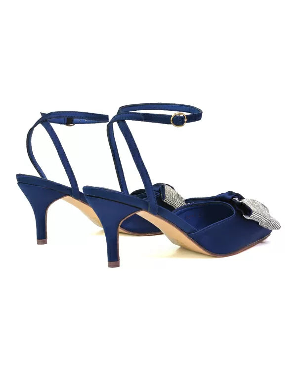 Diamante Bow Shoes Bridal Heels XY London xylondon