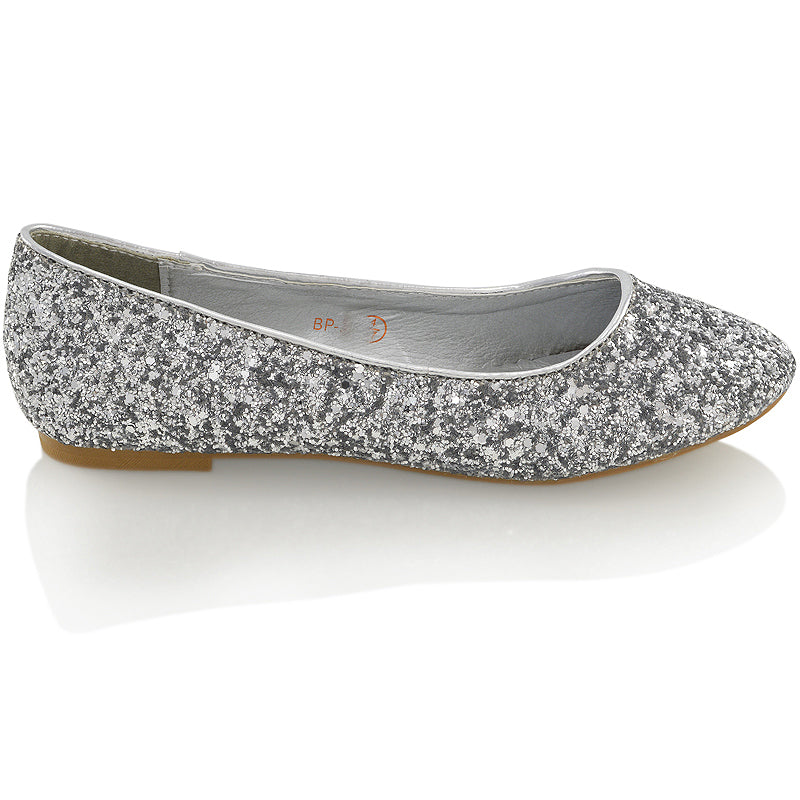 silver | XY London | glitter pumps,glitter pump shoes,glitter ballerina shoes,glitter bridal shoes