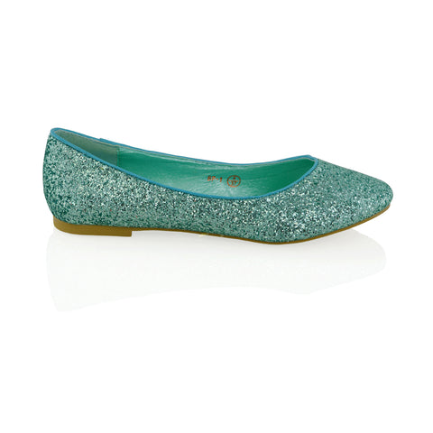 Turquoise | XY London | glitter pumps,glitter pump shoes,glitter ballerina shoes,glitter bridal shoes
