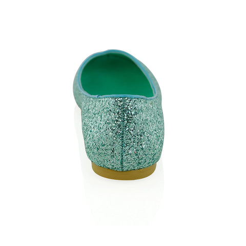 Turquoise | XY London | glitter pumps,glitter pump shoes,glitter ballerina shoes,glitter bridal shoes