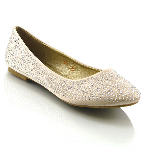 Beige  | XY London | Champagne Pumps,Champagne Flats,Champagne Ballerina Pumps