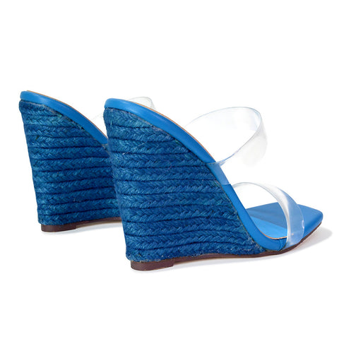 | XY London | green wedges,green wedge sandals,green wedge heels,green perpsex wedges,green mules