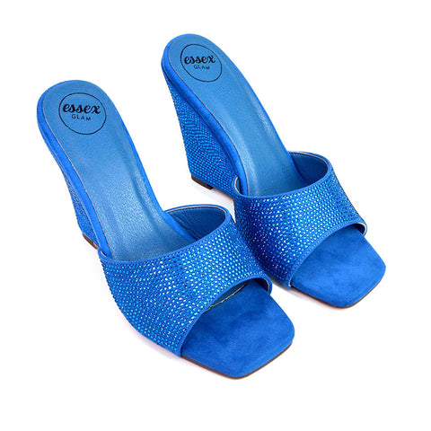 | XY London | green wedges,green wedge heels,green wedge sandals,green wedge heel sandals,green diamante wedges