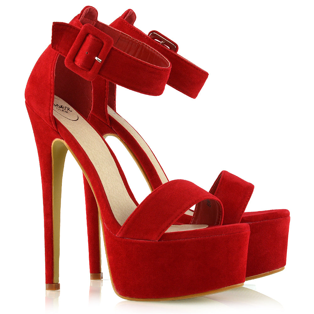 Yasmine Red Platform Heels XY London xylondon