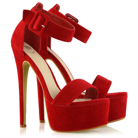 Yasmine Red Platform Heels XY London xylondon