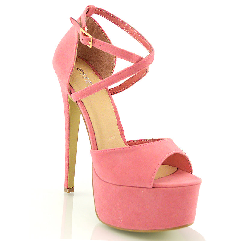 Brown | XY London | Brown Strappy Heels,Brown Heels, Brown High Heels, Brown Stilettos,Brown Platform Heels