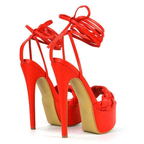 | XY London | White Platform Heels,White Lace Up Heels,White Stilettos,White High Heels