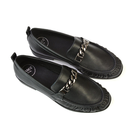 Black Synthetic Leather UK 7 | EU 40 | US 9 | XY London