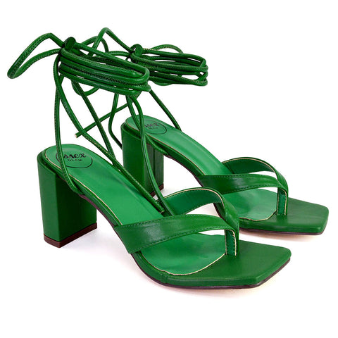 | XY London | green heels,green mid heels,green block heels,green mid block heels,green lace up heels