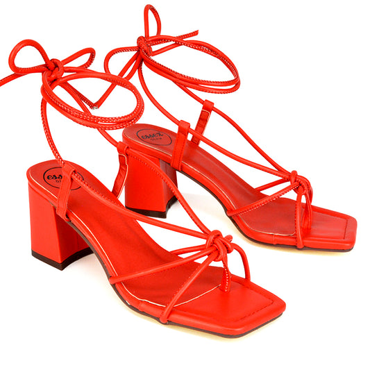 | XY London | red heels,red high heels,red mid heels,red lace up heels,red block heels