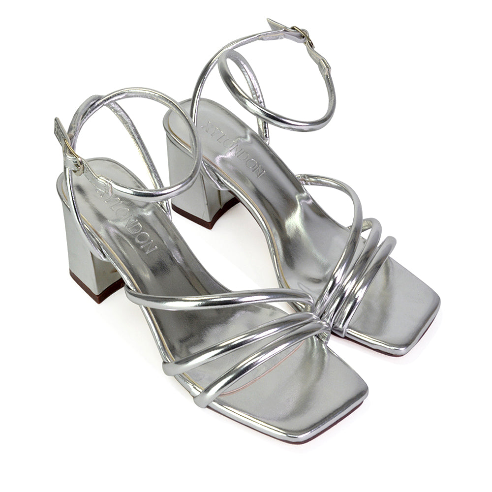 Silver | XY London | silver heels,silver high heels,silver mid heels,silver block heels,silver mid block heel sandals