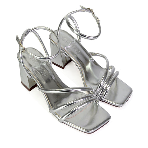 Silver | XY London | silver heels,silver high heels,silver mid heels,silver block heels,silver mid block heel sandals