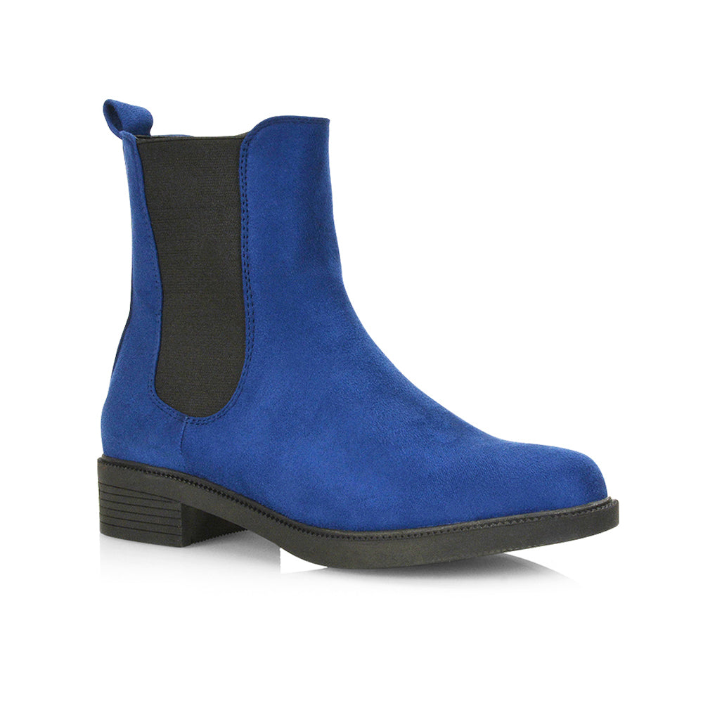 | XY London | low heel boots,navy faux suede chelsea boots,ladies boots online,navy ankle boots