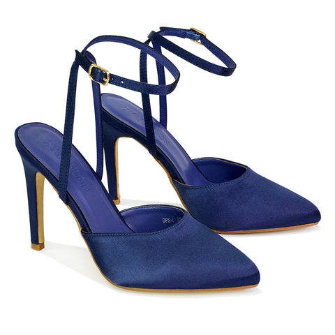 | XY London | navy heels,navy high heels,navy stilettos,navy court heels,navy bridal heels