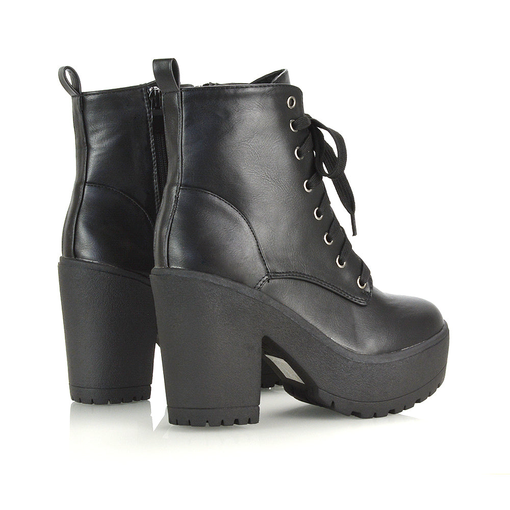 Lace up block heel boots online