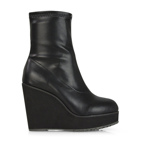 Black Synthetic Leather UK 7 | EU 40 | US 9 | XY London