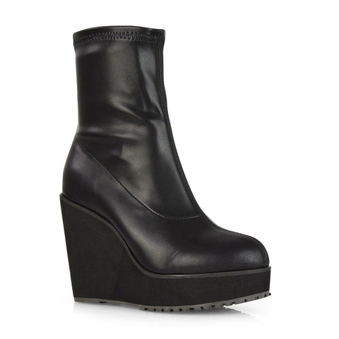 Black Synthetic Leather UK 4 | EU 37 | US 6 | XY London