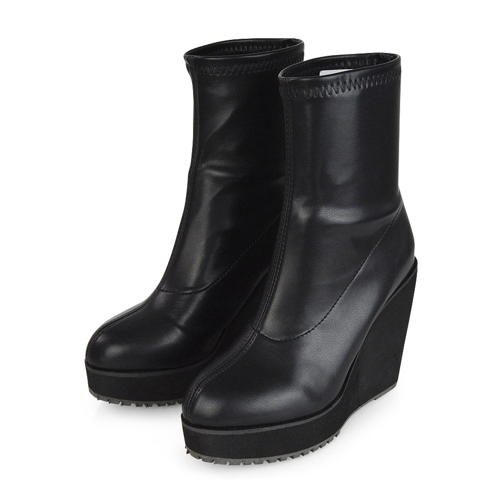 Black Synthetic Leather UK 4 | EU 37 | US 6 | XY London