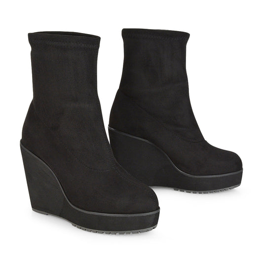 Black Synthetic Leather | XY London | ,,,,Black Heeled Boots, Black High Heeled Boots, Black Ankle Boots