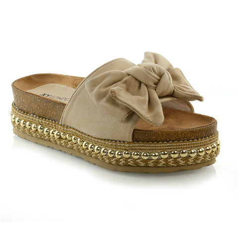 | XY London | Beige Slides,Beige Sliders,Beige Flatforms
