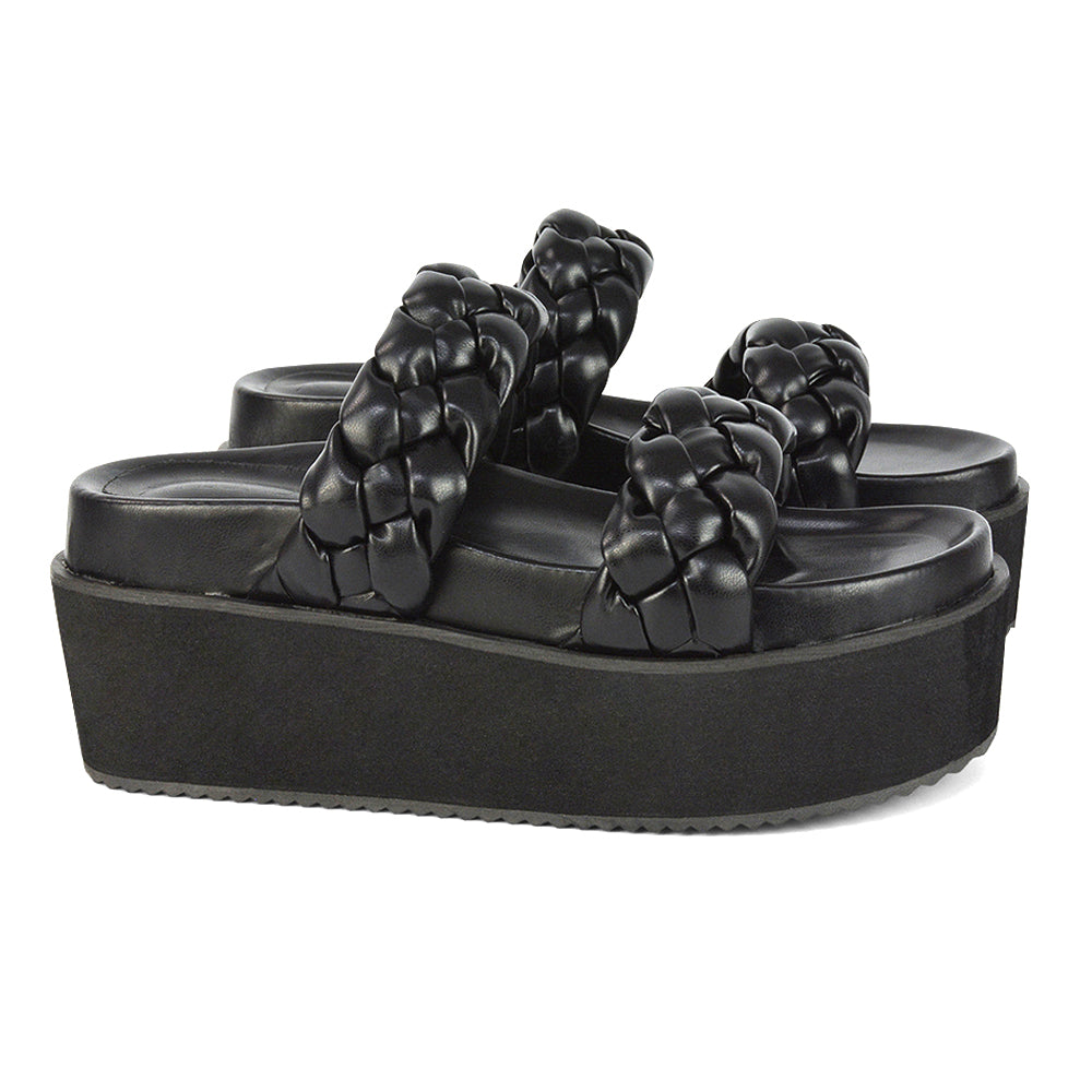 | XY London | Mint Woven Strap Sandals,Mint Flatform Sandals,Mint Flatforms,Mint Wedges