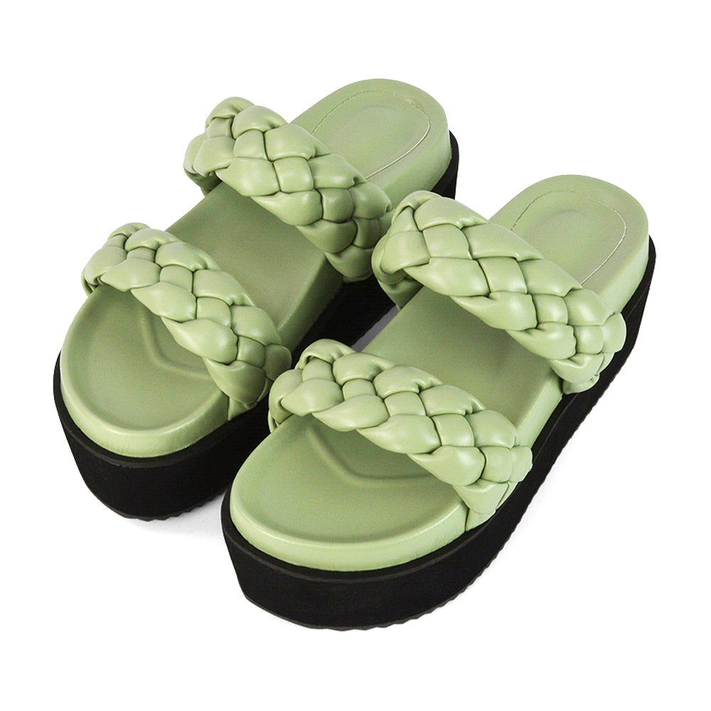 | XY London | Mint Woven Strap Sandals,Mint Flatform Sandals,Mint Flatforms,Mint Wedges