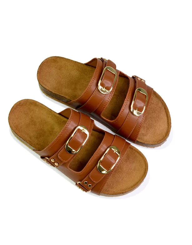 Flat Sandals for Women by XY London: Up to 50% Off Stylish Summer Picks 6 eg 5 tan flat heel slip on sandal 7