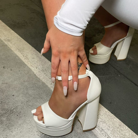  | XY London | White Heels,White High Heels,White Platform Heels