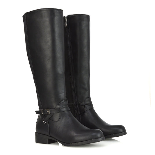 | XY London | ,,Black Knee High Boots, Black Flat Knee High Boots, Black Boots,,