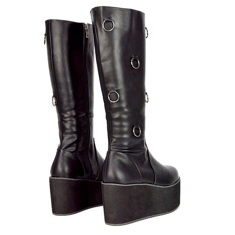 Black Synthetic Leather UK 3 | EU 36 | US 5 | XY London
