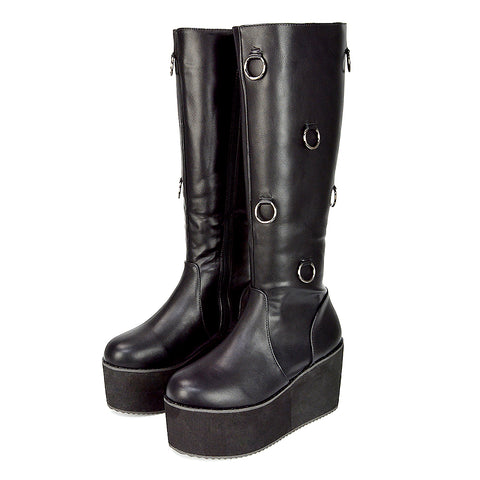 Black Synthetic Leather UK 3 | EU 36 | US 5 | XY London