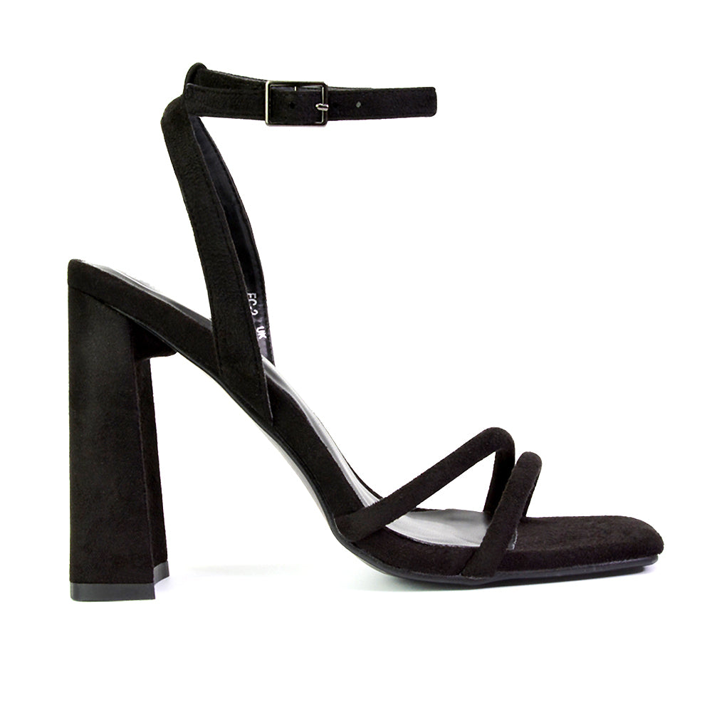  | XY London | black heels,black high heels,black block heels,black block high heels,black strappy heels