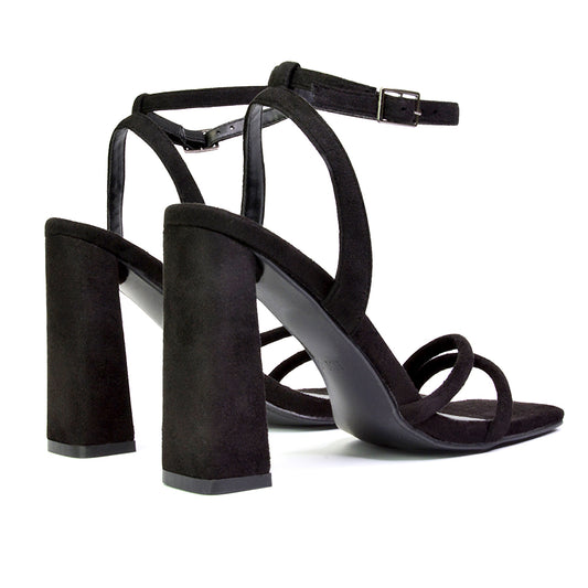  | XY London | black heels,black high heels,black block heels,black block high heels,black strappy heels