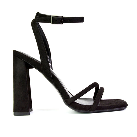  | XY London | black heels,black high heels,black block heels,black block high heels,black strappy heels