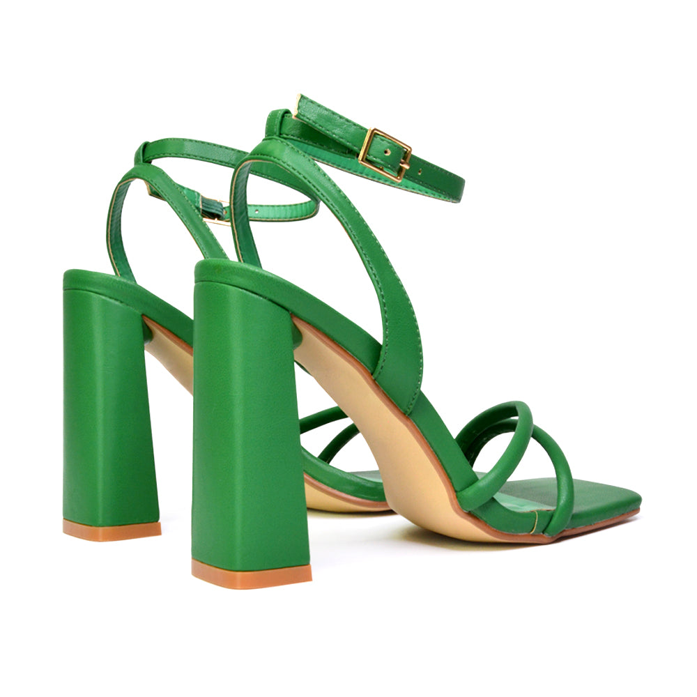 | XY London | green heels,green high heels ,green block heels,black block high heels,green strappy heels