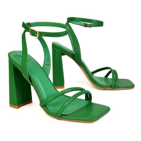 | XY London | green heels,green high heels ,green block heels,black block high heels,green strappy heels