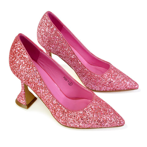 Pink glitter slip on shoes new arrivals
