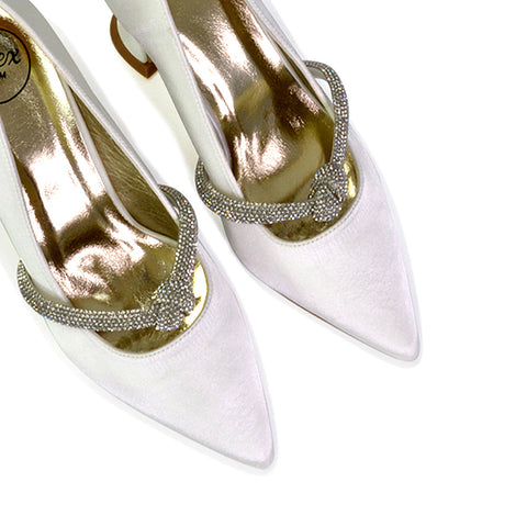 | XY London | ivory heels,ivory high heels,ivory flared heels,ivory court shoes,ivory bridal heels