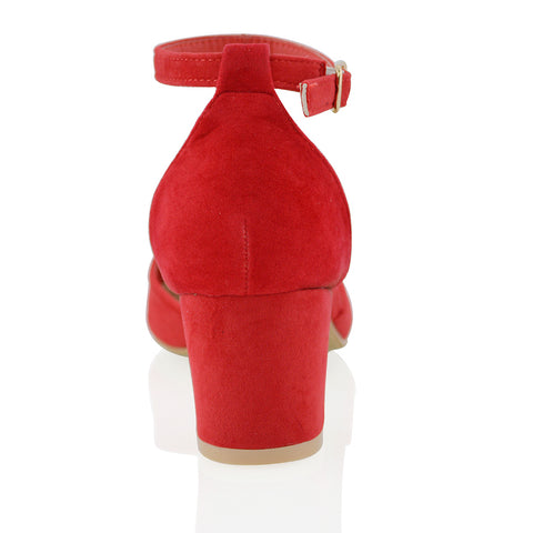 | XY London | Red Wedding Shoes,Red Wedding Shoes for Women,Red Block Heel Shoes,Red Court Shoes,Ivory Strappy Heels