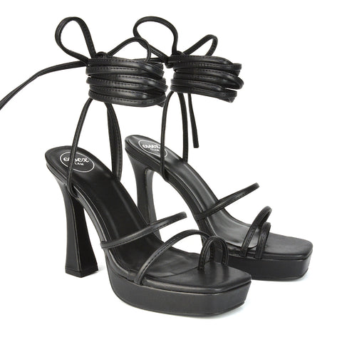 Black Synthetic Leather UK 3 | EU 36 | US 5 | XY London