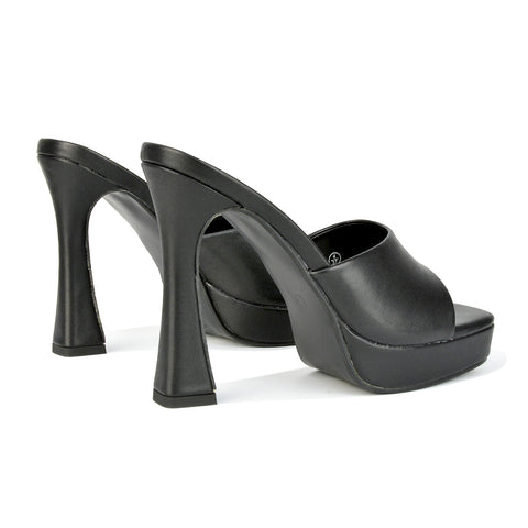 | XY London | orange heels,orange mule heels,orange square toe heels,orange block heels