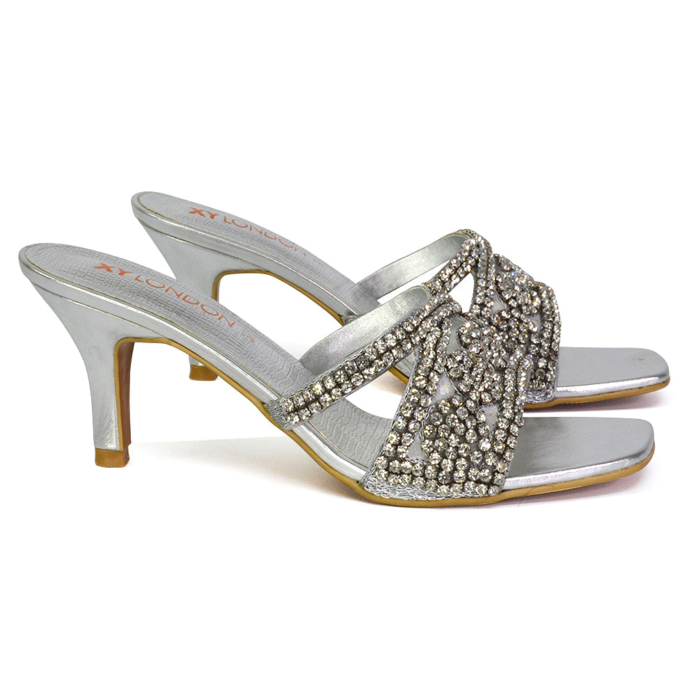 | XY London | gold heels,gold high heels,gold bridal heels,gold mules,gold diamante heels