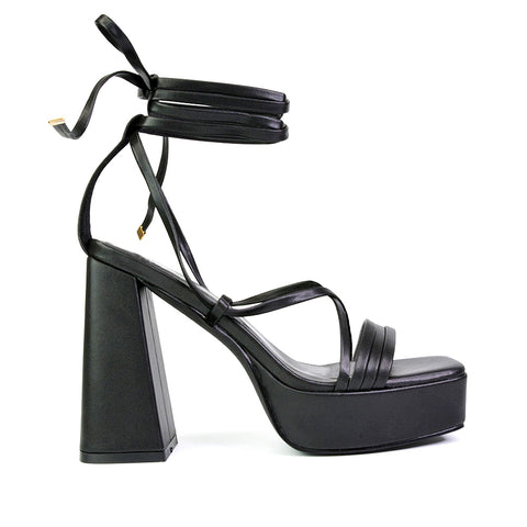 | XY London | black heels,black high heels,black lace up heels,black platform heels