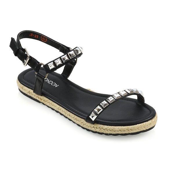 Ashden Studded Flat Cork Sole Summer Sandals Ankle Strap